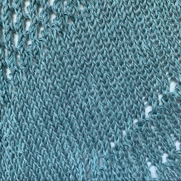 Free People Rhiannon Linen Open Knit Stitch Poncho size Small - Picture 8 of 11